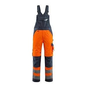 MASCOT® unisex Warnschutz-Latzhose Newcastle orange, schwarzblau Größe 68