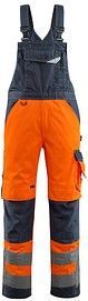 MASCOT® unisex Warnschutz-Latzhose Newcastle orange, schwarzblau Größe 68