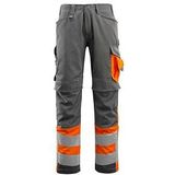 MASCOT® unisex Warnschutzhose Leeds dunkelanthrazit, orange Größe 27