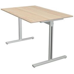 Kerkmann Form 1 Schreibtisch ahorn rechteckig, T-Fuß-Gestell silber 120,0 x 80,0 cm
