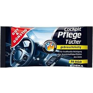 GUT&GÜNSTIG feuchte Reinigungstücher Cockpit 1-lagig weiß, 30 Tücher