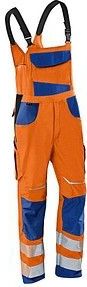 KÜBLER® unisex Warnschutz-Latzhose REFLECTIQ orange, kornblau Größe 28