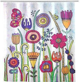 WENKO Duschvorhang Full Bloom Motiv 180,0 x 200,0 cm