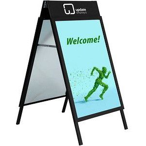 update displays Kundenstopper HardLine PLUS schwarz DIN A1 2 Fächer