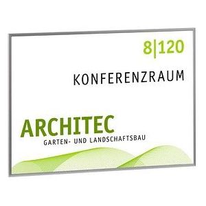 SignSystems® Türschild New Age Metall silber DIN A5 quer