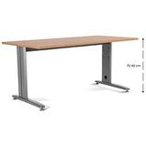 rocada METAL höhenverstellbarer Schreibtisch eiche rechteckig, T-Fuß-Gestell grau 180,0 x 80,0 cm