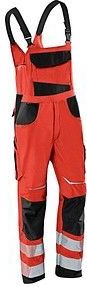 KÜBLER® unisex Warnschutz-Latzhose REFLECTIQ rot, schwarz Größe 58