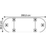 HAMMERBACHER Konferenztisch weiß oval, Rundrohr chrom, 280,0 x 80,0 x 72,0 - 74,0 cm