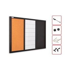 ALLboards Whiteboard-Pinnwand 3-in-1 Kombitafel 60,0 x 40,0 cm Textil schwarz