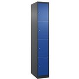 CP Schließfachschrank Classic Plus enzianblau, schwarzgrau 080000-104 S10022, 4 Schließfächer 30,0 x 50,0 x 185,0 cm