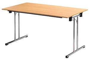 SODEMATUB Mehrzwecktisch buche rechteckig, Rundrohr chrom, 160,0 x 70,0 x 74,0 cm