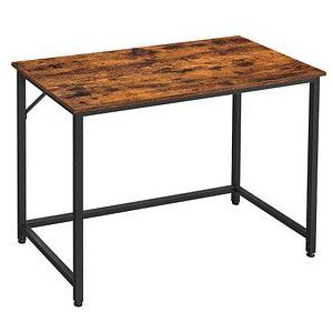 VASAGLE Schreibtisch braun rechteckig, 4-Fuß-Gestell schwarz 100,0 x 50,0 cm