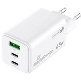 MediaRange 65W USB A/USB C Quick Charge Ladeadapter weiß, 65 Watt