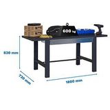 Simonrack Werkbank SIMONWORK BT6 BOX anthrazit 1 Schublade 180,0 x 73,0 x 83,0 cm
