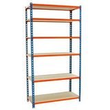 Simonrack Schwerlastregal MADERCLICK 6 8435104955529 orange, blau, braun 90,0 x 50,0 x 250,0 cm