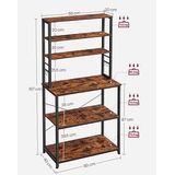 VASAGLE Küchen-Organizer vintage-braun 80,0 x 40,0 x 167,0 cm