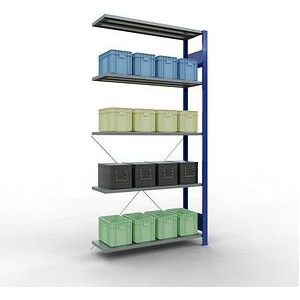 SCHULTE Anbau-Schwerlastregal 12655-130-B silber 130,0 x 50,0 x 200,0 cm