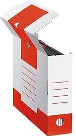 10 Cartonia Archivboxen weiß/rot 8,3 x 34,0 x 25,2 cm