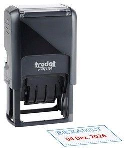 trodat Datumstempel mit Text "Bezahlt" printy-dater 4750/L2 selbstfärbend blau rot