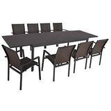 Garden Pleasure Sitzgruppe Nerea, grau Kunststoff, Metall, 9-teilig