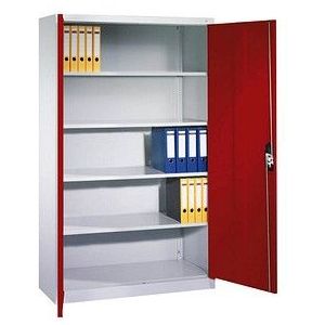 CP Stahlschrank C 2000 Acurado 9460-000 S10693 lichtgrau, rubinrot 120,0 x 40,0 x 195,0 cm, aufgebaut