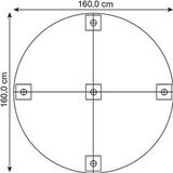 HAMMERBACHER Konferenztisch lichtgrau rund, Rundrohr chrom, 160,0 x 160,0 x 72,0 - 74,0 cm