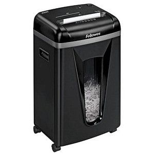 Fellowes Powershred 450M Aktenvernichter mit Partikelschnitt P-5, 2 x 12 mm, bis 9 Blatt, schwarz
