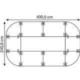 HAMMERBACHER Konferenztisch weiß oval, Rundrohr chrom, 400,0 x 240,0 x 72,0 - 74,0 cm