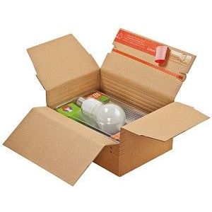 10 ColomPac® Versandkartons Blitzbodenkartons 23,8 x 17,0 x 6,0 - 13,0 cm