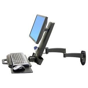 ergotron Monitor-Maus-Tastatur-Halterung 200 Series Combo 45-230-200 schwarz für 1 Monitor, 1 Tastatur, 1 Maus, Wandhalterung