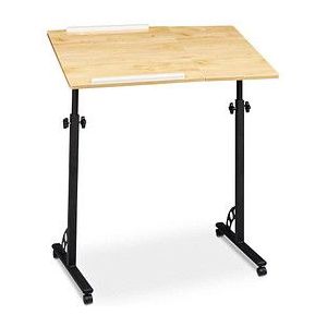 relaxdays PC-Tisch höhenverstellbar eiche hell 80,0 x 50,0 x 75,0 - 110,0 cm