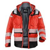 KÜBLER® unisex Warnjacke Winter REFLECTIQ rot, schwarz Größe S