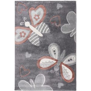 Kindervloerkleed | Tapijt | Happy | Vlinders | Multikleur | 120x170 cm