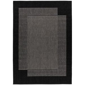 Buitenkleed | Casa | Strepen | Zwart | 200x290 cm | Buitentapijt | Tuintapijt