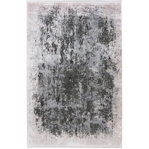Laagpolig Vloerkleed | Tapijt | Versailles | Abstract | Zilver | 80x150 cm