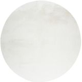 Rond Hoogpolig Vloerkleed | Tapijt | Paradise | Wit | 160x160 cm