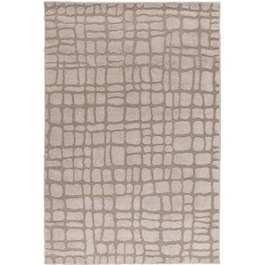 Hoogpolig Vloerkleed | Tapijt | Lotus | Stenen | Beige | 80x150 cm