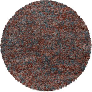 Rond Hoogpolig Vloerkleed | Tapijt | Shaggy | Enjoy | Terra | 80x80 cm