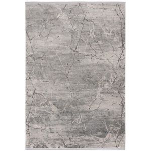 Hoogpolig Vloerkleed | Tapijt | Diamond | Marmer | Zilver | 160x230 cm