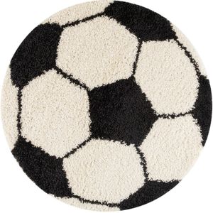 Ayyildiz - Fun - Rond Kindervloerkleed - Zwart - 100x100 cm