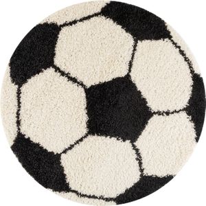 Rond Kindervloerkleed | Fun | Zwart | 100x100 cm