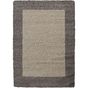 Hoogpolig Vloerkleed | Shaggy Life Framed | Taupe | 120x170 cm