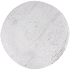 Rond Hoogpolig Vloerkleed | Tapijt | Heaven | Zilver | 160x160 cm