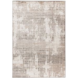 Hoogpolig Vloerkleed | Tapijt | Milas | Raster | Zilver/Beige | 120x170 cm