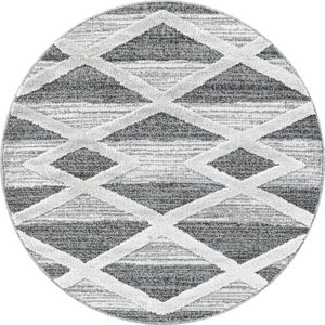 Rond Vloerkleed | Tapijt | Pisa | Luxury | Grijs | 200x200 cm