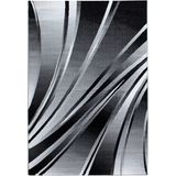 Modern Vloerkleed | Tapijt | Parma | Gestreept | Zwart | 160x230 cm