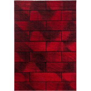 Modern Vloerkleed - Beta Stenen - Rood - 80x250 cm