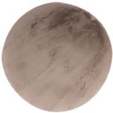 Rond Hoogpolig Vloerkleed | Tapijt | Heaven | Taupe | 200x200 cm