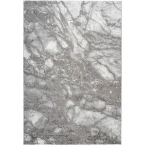 Hoogpolig Vloerkleed | Tapijt | Marmaris | Marmer | Zilver | 160x230 cm
