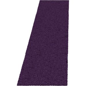 Hoogpolig Vloerkleed | Shaggy | Fluffy | Lila | 80x250 cm